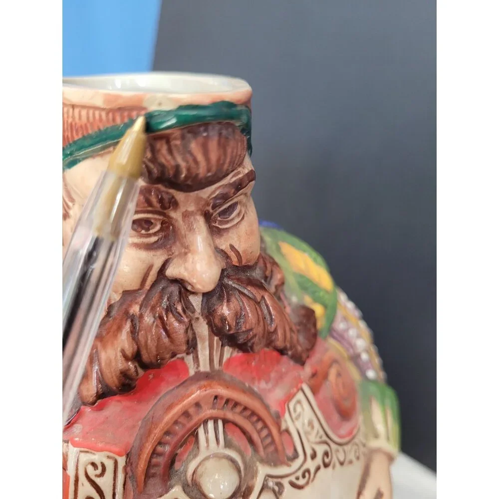 GERZ W. Germany German Beer Pitcher Stein Figurine w/ Proverb Vintage Large‎